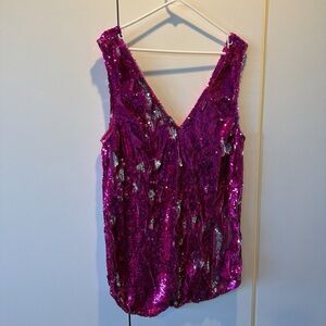 Free People Fuchsia Sequin Mini Dress